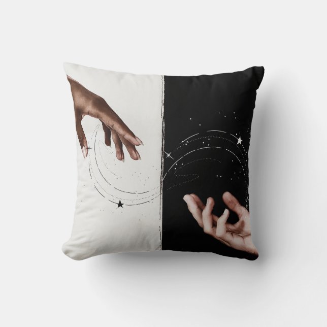 Liefde in Wit Script met Hart Custom Photo Throw Kussen (Voorkant)