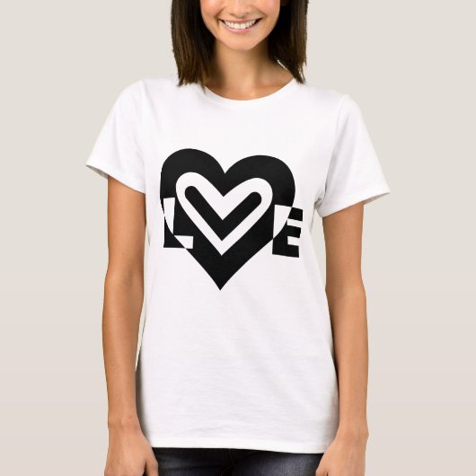 Liefde in zwart t-shirt (Voorkant)