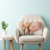 Liefde in Zwarte Script & Hart Aangepaste Fotokuss Kussen (Stoel)