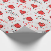 Liefde inpakpapier met hartjes (Hoek)