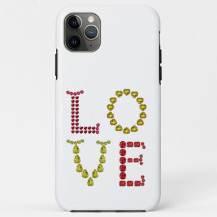 Liefde iPhone case facette Gemstone Yellow en Red