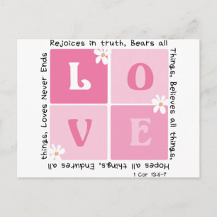 Liefde is... 1 cor. 13:6-7 briefkaart