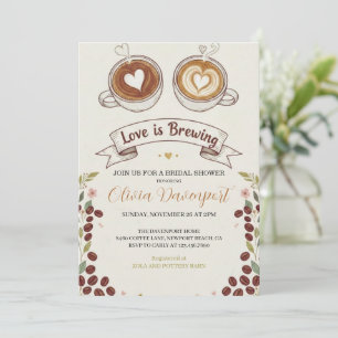 Liefde is aan het brouwen Coffee Hand Getekende Br Kaart