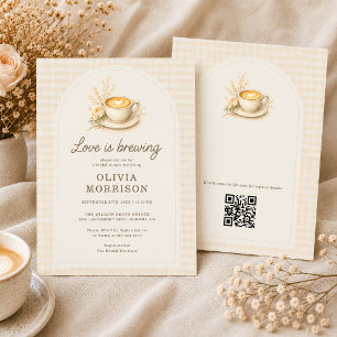 Liefde is aan het brouwen Coffee Rustic Boho Bruil Kaart