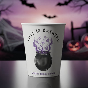 Liefde is aan het brouwen Heksenketel Halloween Br Papieren Bekers