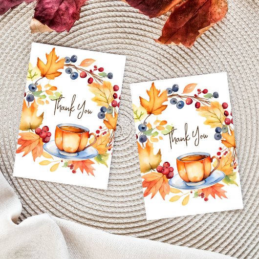 Liefde is aan het brouwen herfst thema bruiloft fe bedankkaart