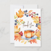 Liefde is aan het brouwen herfst thema bruiloft fe bedankkaart (Voorkant)