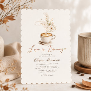 Liefde is aan het Bruisen Boho Coffee Bruidsuitnod Kaart