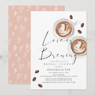 Liefde is aan het Bruisen Cappuccino Bruidsdouche Kaart