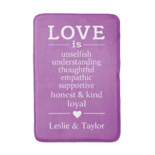 Liefde is ... aangepaste namen en kleurbadmatten badmat