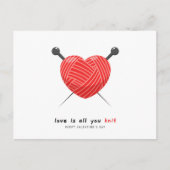 Liefde is alles wat je breit | VALENTIJNSDAG Feestdagenkaart (Voorkant)