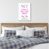 Liefde is alles wat je nodig hebt canvas afdruk (Insitu (Slaapkamer))