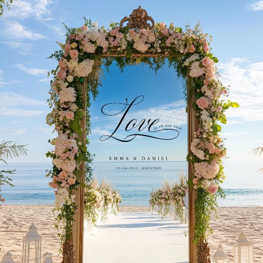 Liefde is alles wat je nodig hebt! Elegant, bruilo Raamsticker