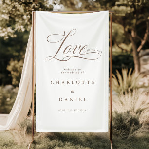 Liefde is alles wat je nodig hebt! Elegant, bruilo Spandoek