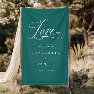 Liefde is alles wat je nodig hebt! Elegant, bruilo Spandoek