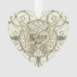 Liefde is alles wat je nodig hebt engelenvleugels ornament