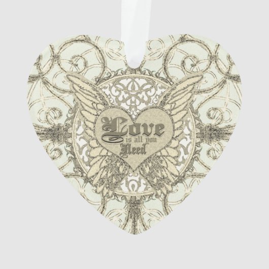 Liefde is alles wat je nodig hebt engelenvleugels ornament (achterkant)