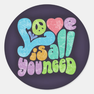 Liefde is alles wat je nodig hebt ronde sticker