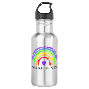 Liefde is alles wat telt   Regenboog LGBTQIA+ Waterfles