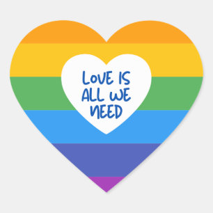 Liefde is alles wat we nodig hebben, alleen liefde hart sticker