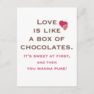 Liefde is als een doos chocolade briefkaart