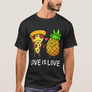 Liefde is anananas Pizza verboden Hawaiian Fo T-shirt