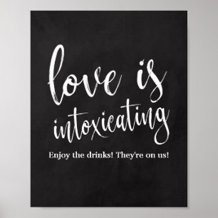 Liefde is Bedwelmend 8x10 krijtbord Bar Bord Poster