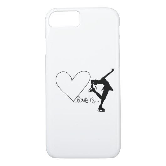 Liefde is beeldschaatsen, meisjesskater en hart Case-Mate iPhone case (Achterkant)