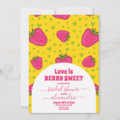 Liefde is Berry Sweet Vrijgezellenfeest Aardbei Kaart (Voorkant)