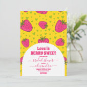 Liefde is Berry Sweet Vrijgezellenfeest Aardbei Kaart (Staand voorkant)