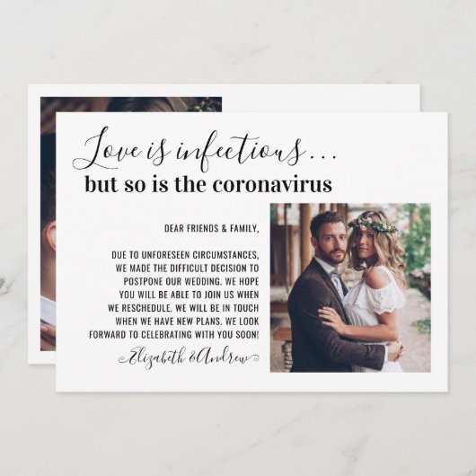 Liefde is Besmettelijk 2 Foto Wijzigingsdatum Trou Aankondiging (Voorkant / Achterkant)