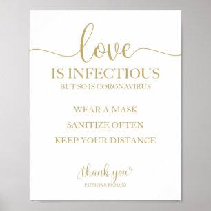 Liefde is besmettelijk, maar coronavirus is dat oo poster