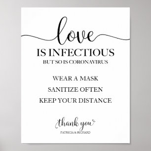 Liefde is besmettelijk, maar coronavirus is dat oo poster