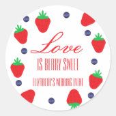 Liefde Is Bessie Zoete Fruit Bruiloft Ronde Sticker (Voorkant)