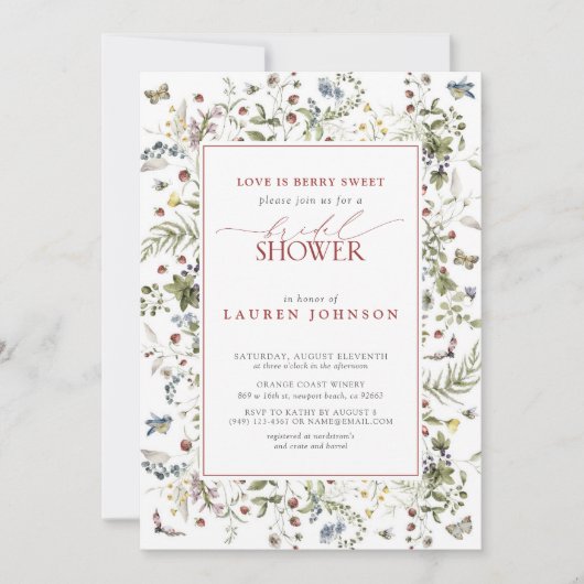 Liefde is beszoete wilde bloem rood Vrijgezellenfe Kaart (Voorkant)