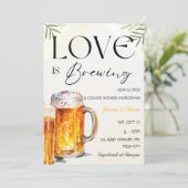 Liefde is Bierbrouwen Bruidsbruidspaar Trouwdouche Kaart (Staand voorkant)