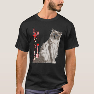 Liefde is Birman Kat Leuke Kat Poot Print Liefde I T-shirt
