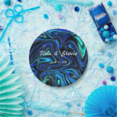 Liefde is blauw papieren bordje (Feest)