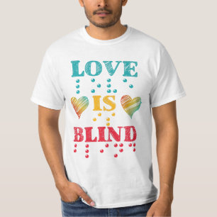 Liefde is blinde brailleschrift t-shirt