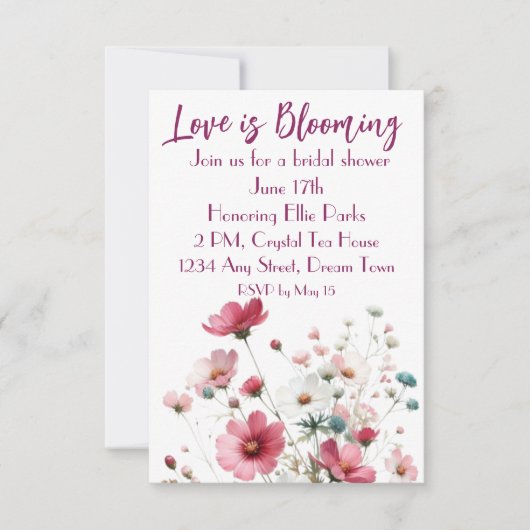 Liefde is Bloeiende Bruid Om Bloeiend Te Zijn Kaart (Voorkant)