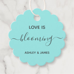 Liefde is bloeiende bruiloft gunst of douche cadea bedankjes labels