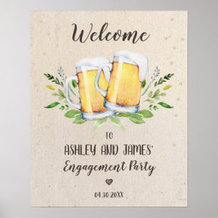 Liefde is Borrel Engagement Party Welkom Bord Poster