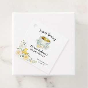 Liefde is Breedse Lemons & Rozen Tea Vrijgezellenf Bedankjes Labels