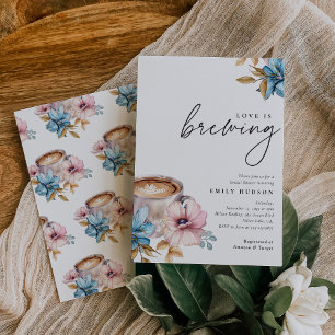 Liefde is Brouwen Bloemen Bruids Douche Uitnodigin Kaart