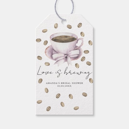 Liefde is brouwen Bow Coffee Vrijgezellenfeest Cadeaulabel (Voorkant)