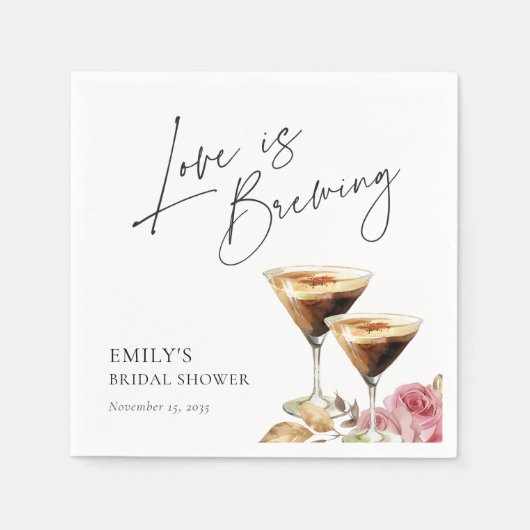 Liefde is Brouwen Elegante Bruidsmeisjes Bruiloft  Servet (Voorkant)