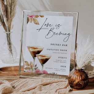 Liefde is Brouwen Espresso Martini Drinken Bar Sig Poster