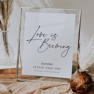 Liefde is Brouwen Flower Bar Teken Vrijgezellenfee Poster