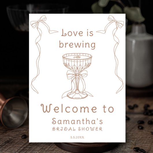 Liefde is brouwen Hand getrokken Vrijgezellenfeest Poster