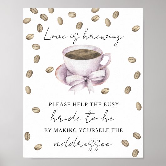 Liefde is brouwen Help de drukke bruid Adres Poster (Voorkant)